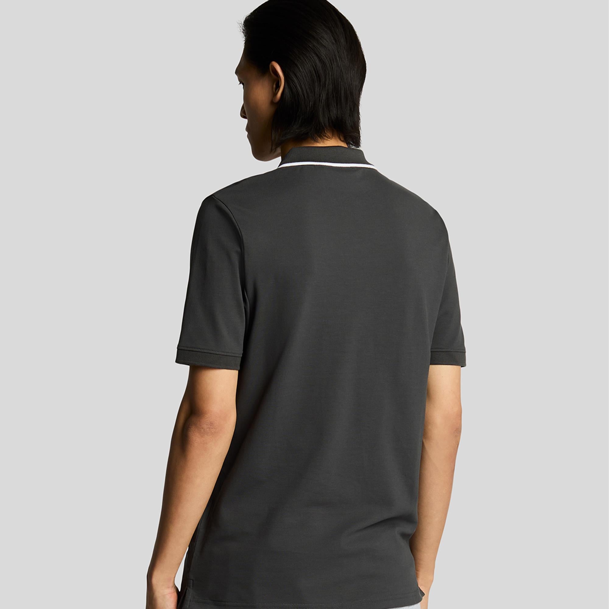 Lyle & Scott Tipped Superfine Polo Shirt Gunmetal